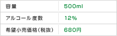 �e��:500�~�����b�g���@�A���R�[���x��:12%�@��]�������i(�Ŕ�):680�~