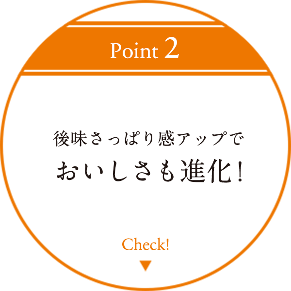 後味さっぱり感アップでおいしさも進化！