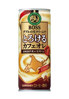 北海道限定「ボス とろけるカフェオレ」（250g缶）新発売