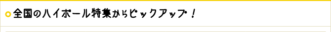 全国のハイボール特集からピックアップ!