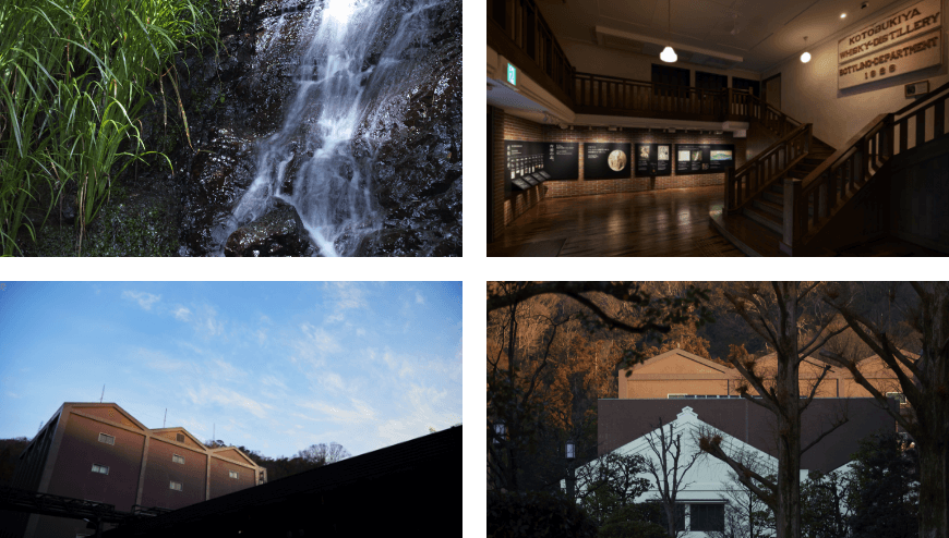 山崎蒸溜所と風景の画像