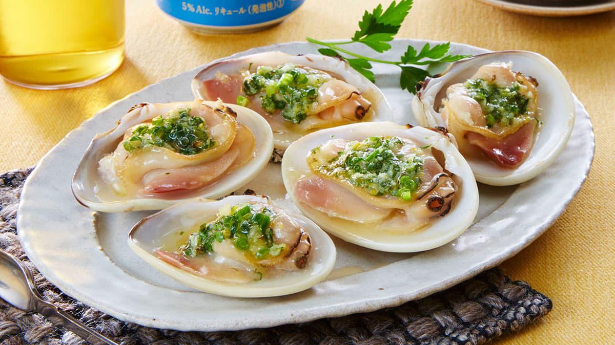 はまぐりの和風エスカルゴバター焼き おいしく料理する 金麦スタイル サントリー
