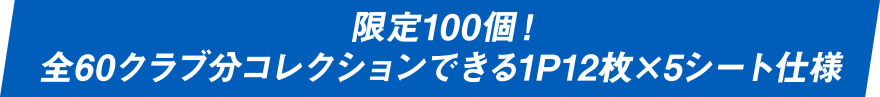 限定100個！全60クラブ分コレクションできる1P12枚×5シート仕様