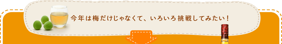 今年は梅だけじゃなくて、いろいろ挑戦してみたい！