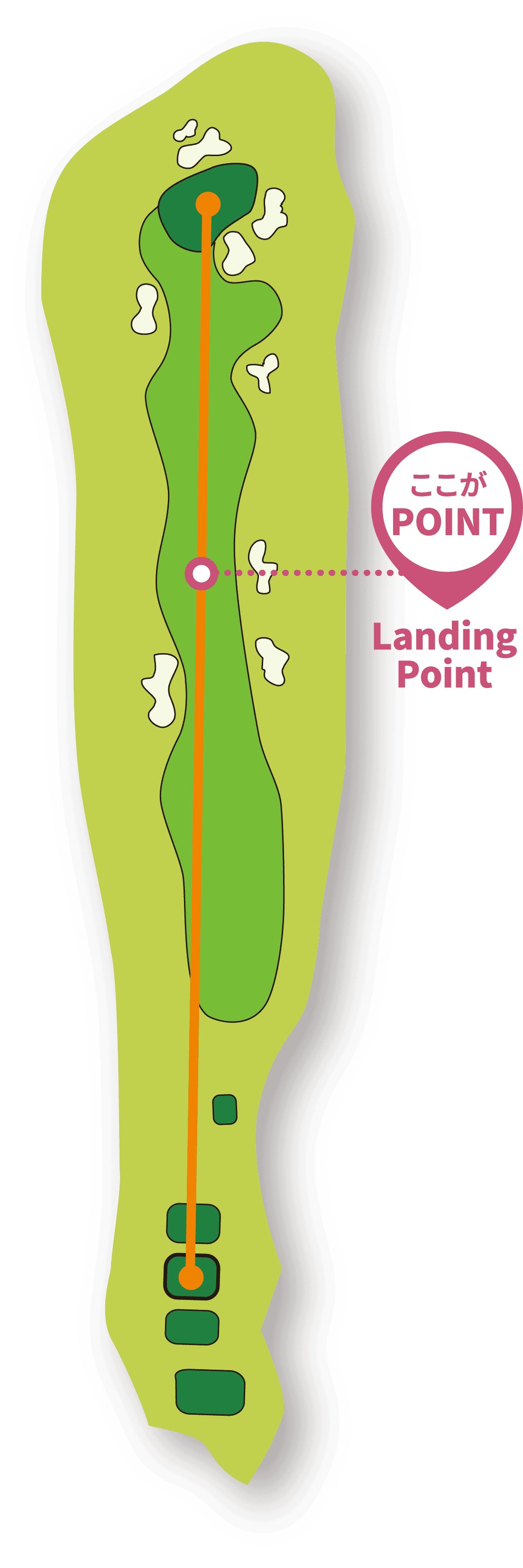 ホール画像 ここがPOINT Landing Point