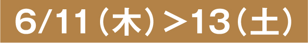 6月11日(木)から6月13日(土)