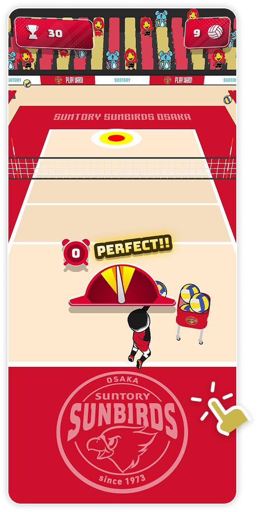 LINEミニゲーム「SUNTORY SUNBIRDS OSAKA SERVE CHALLENGE」サービス