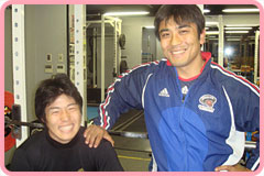 藤原選手と新田コーチ