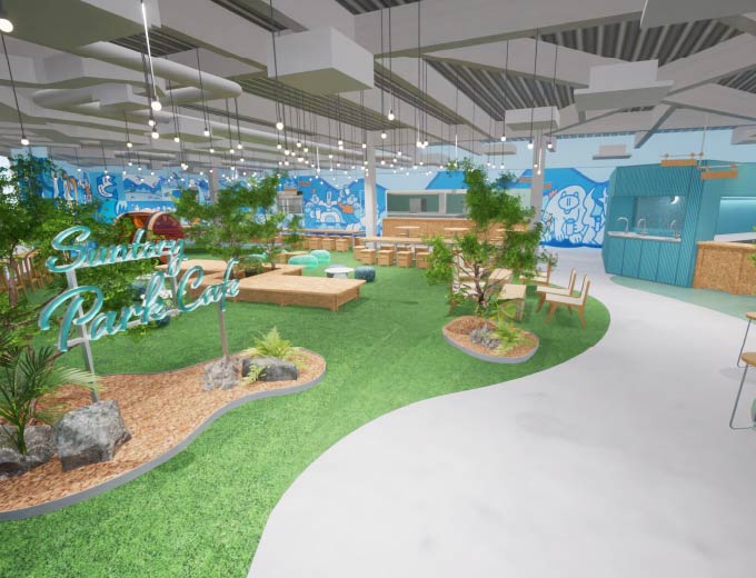 The park-like cafeteria "SUNTORY PARK CAFE" website