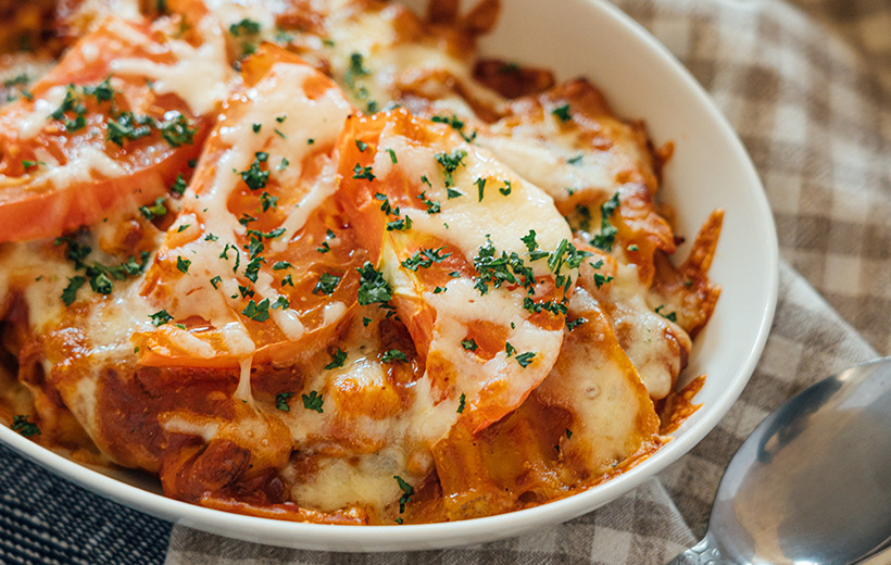 トマトのシーフードラザニア