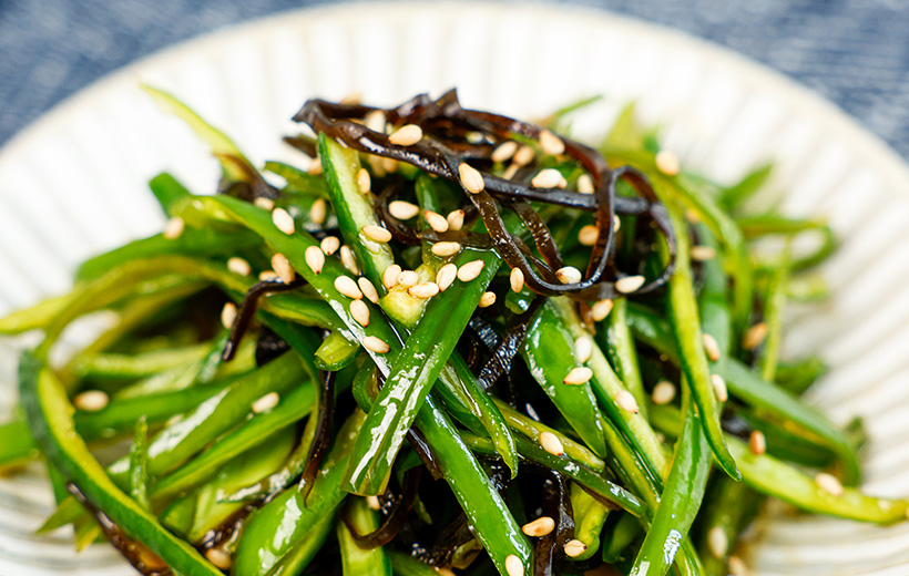 サクサクししとうの塩昆布ピリ辛和え