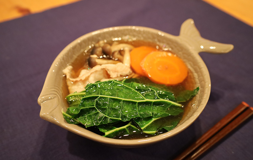 彩りも鮮やかおばんざいケールの寄せ鍋