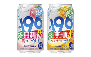 －196(イチキューロク)無糖〈桃ヨーグリート〉,同〈マンゴーヨーグリート〉ALC(アルコール).4％