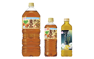 「GREEN DA･KA･RA 香ばしっ！麦茶（650ml、2L）」「伊右衛門 濃いジャスミン茶」