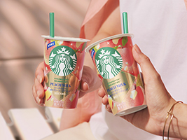 スターバックス DELIGHT ME ピーチミルク with クリーミープディング
