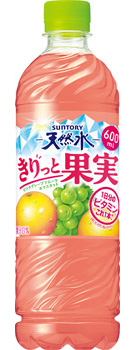 サントリー天然水 きりっと果実 ピンクグレープフルーツ&マスカット 600mlペット