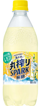 サントリー天然水 丸搾りSPARK無糖 レモン 500mlペット