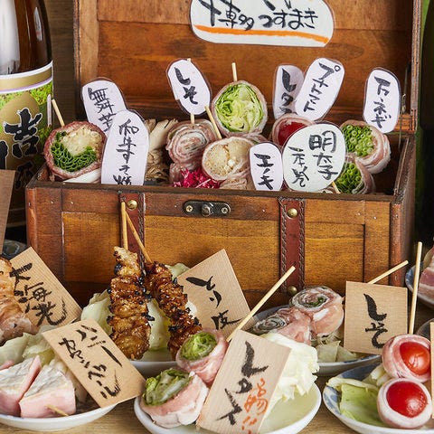 炭火野菜巻き串と餃子 博多 うずまき 長崎思案橋店 居酒屋 神泡達人店 サントリーグルメガイド