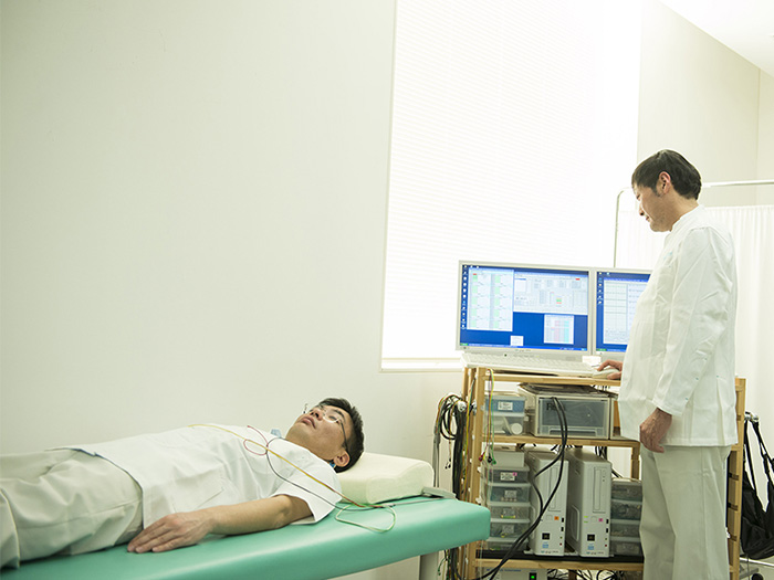 生体反応（体温等）計測の様子