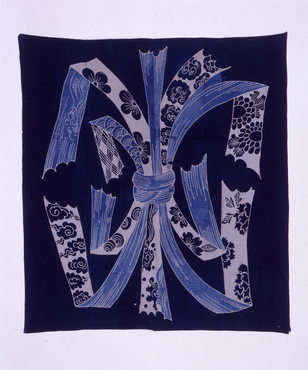 熨斗模様筒描蒲団地 コレクションデータベース サントリー美術館