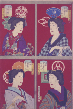 流行束髪くらべ だるまかえし ひやうご おしやこ おたらひ（前