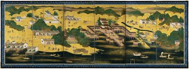 厳島三保松原図屛風 コレクションデータベース サントリー美術館