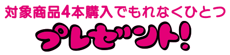 対象商品4本購入でもれなくひとつプレゼント！