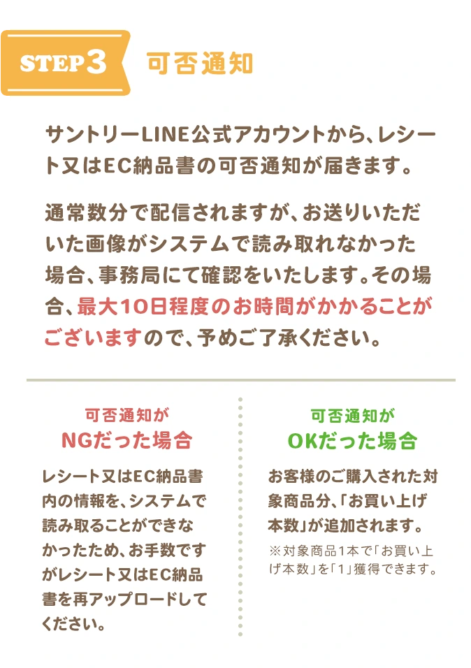 STEP3 レシート可否通知