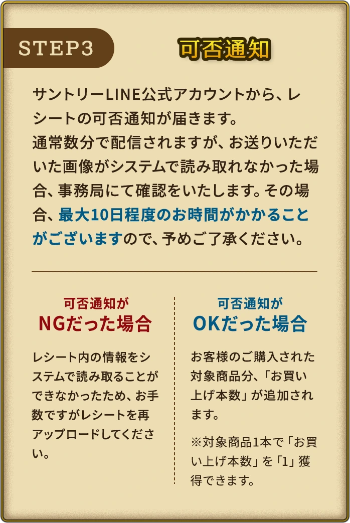 STEP3 レシート可否通知