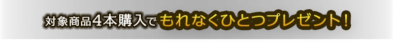 対象商品4本購入でもれなくひとつプレゼント！