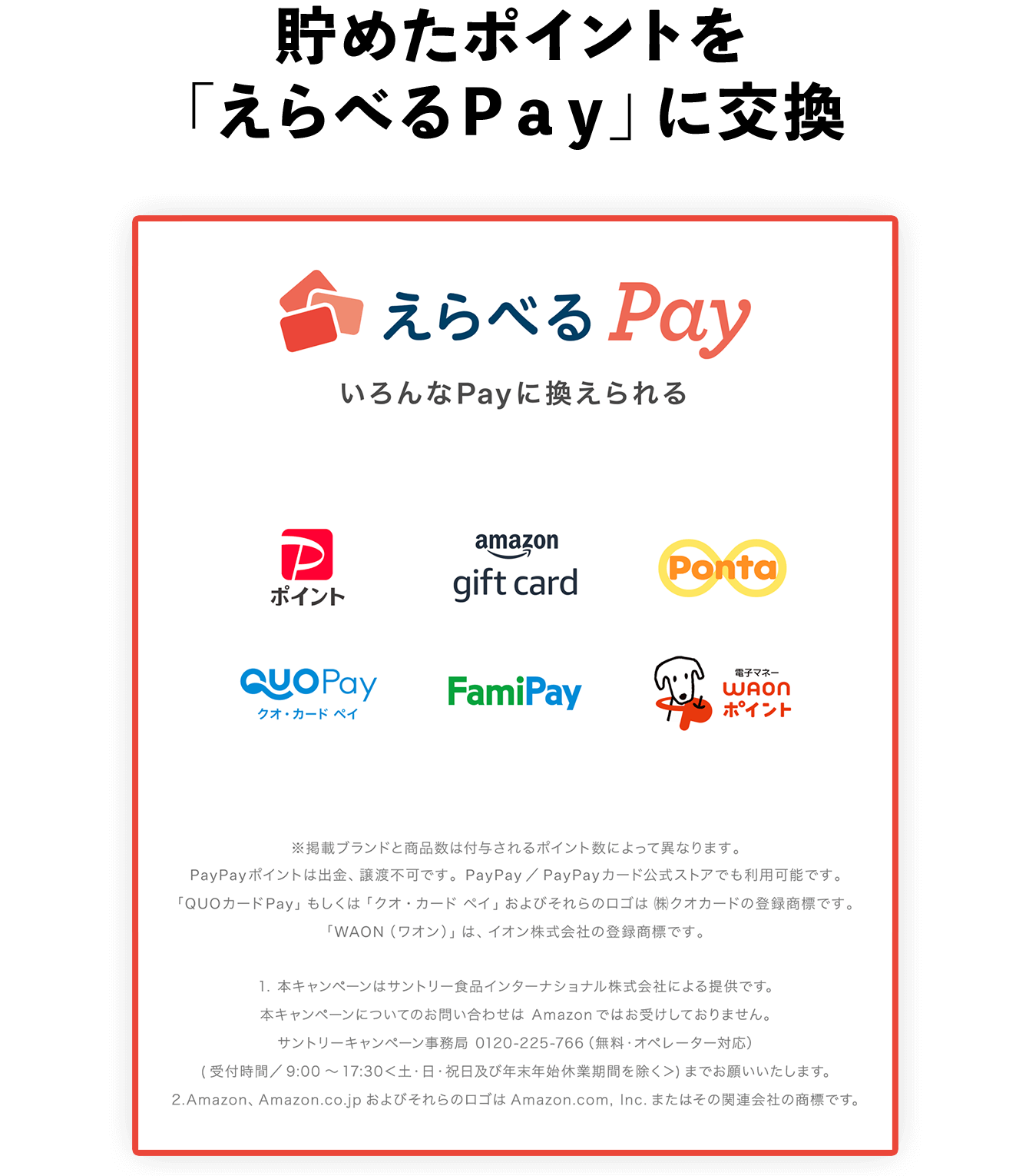 貯めたポイントを「えらべるPay」に交換