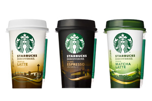 「スターバックス ディスカバリーズ シアトルラテ」「 同 ミラノエスプレッソ」「 同 京都抹茶ラテ」リニューアル