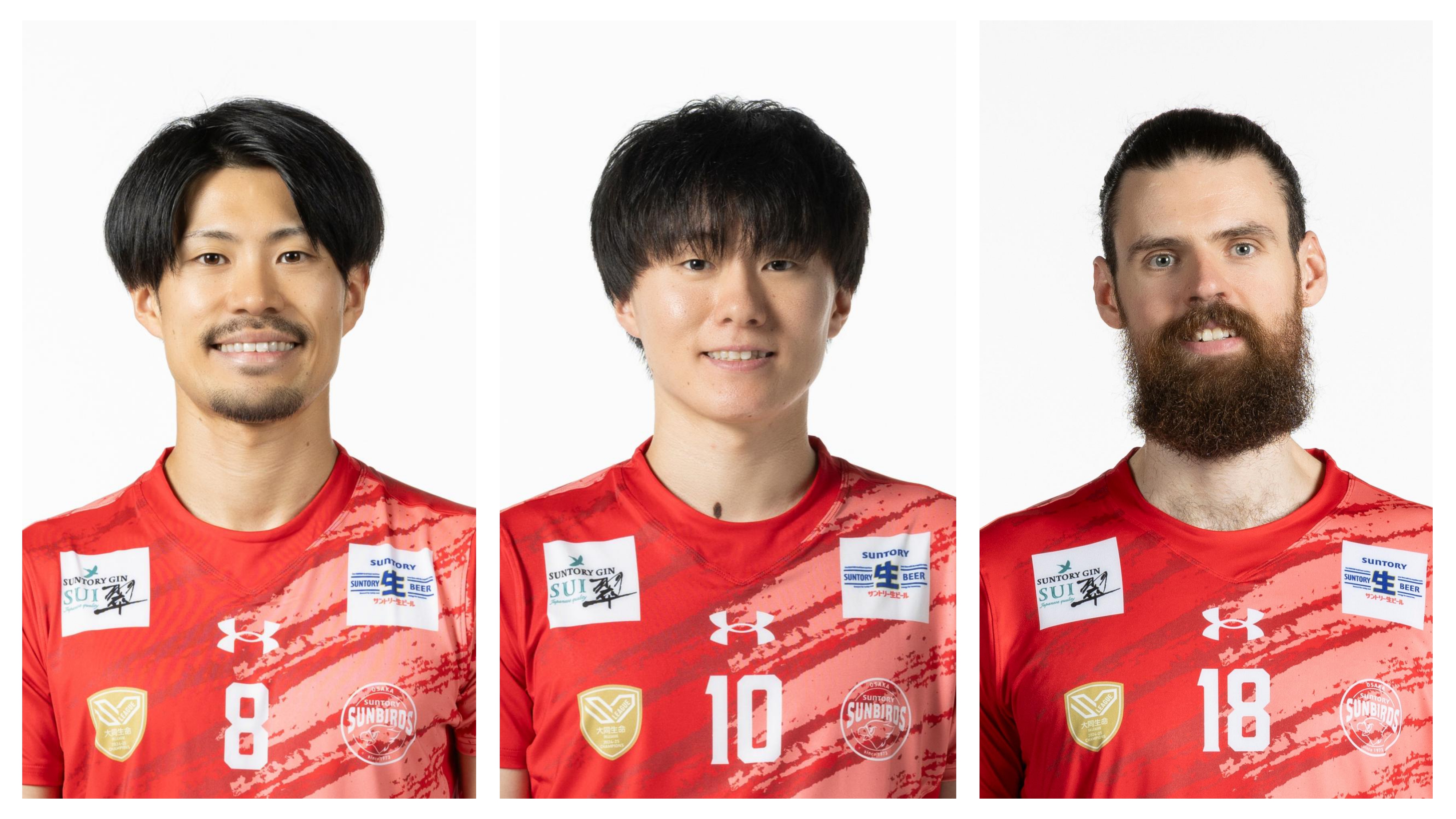 左から：関田誠大選手、小川智大選手、イゴール・クリュカ選手