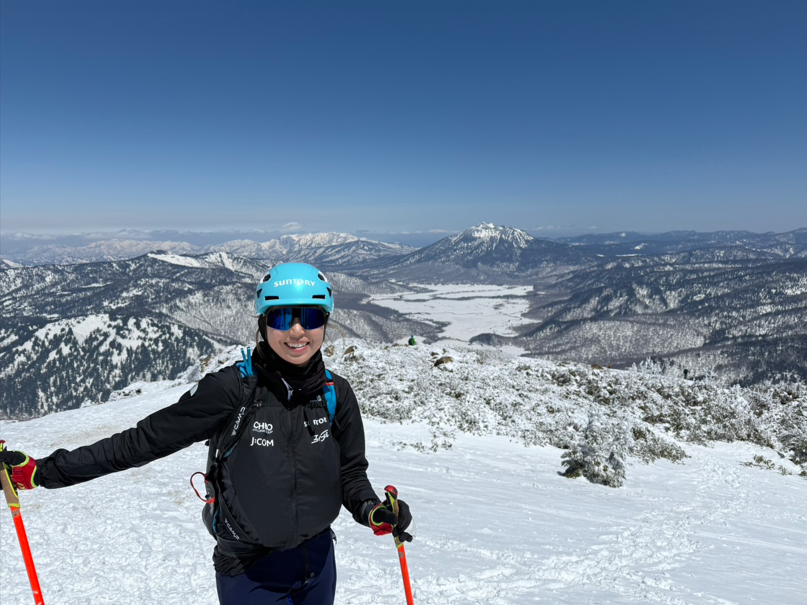 雪景色の中の上田選手