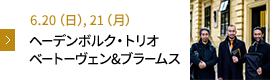 6.20（日）,21（月）ヘーデンボルク・トリオ ベートーヴェン&ブラームス