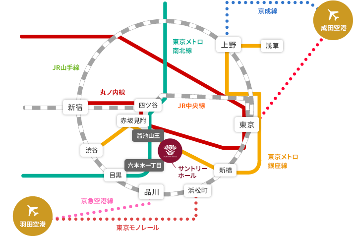 アクセス 電車 バスでご来場の方へ サントリーホール