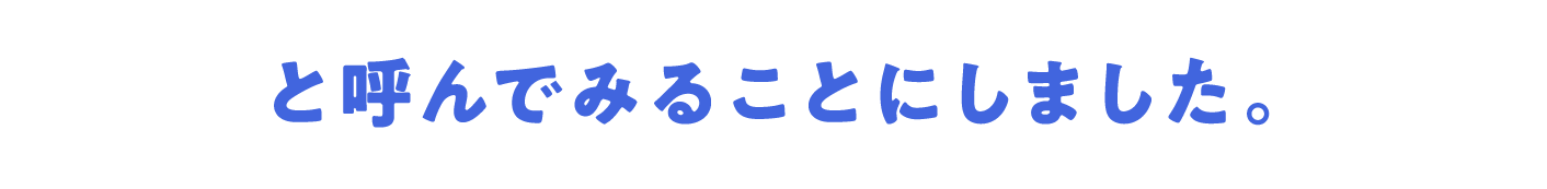 と呼んでみることにしました。