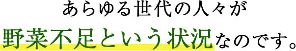 あらゆる世代の人々が野菜不足という状況なのです。