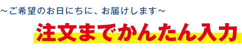 ご希望のお日にちに、お届けします　注文までかんたん入力