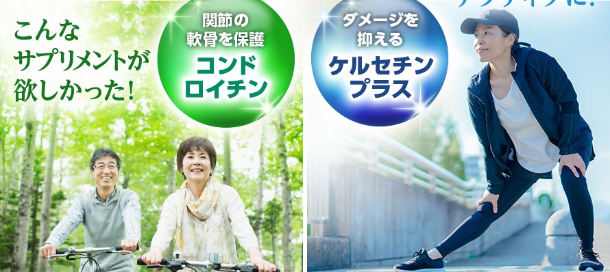 こんなサプリメントが欲しかった！　関節の軟骨を保護　コンドロイチン　ダメージを抑える　ケルセチンプラス