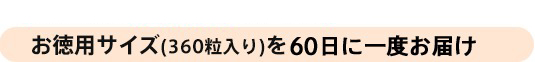 お徳用サイズ（360粒入り）を60日に一度お届け