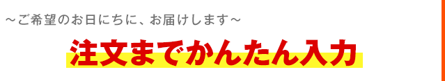 ～ご希望のお日にちに、お届けします～　注文までかんたん入力
