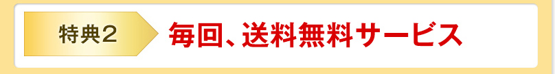 特典2 毎回、送料無料サービス