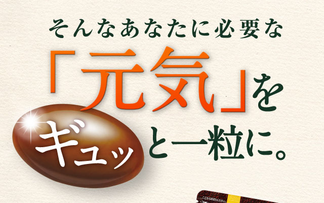 そんなあなたに必要な「元気」をギュッと１粒に。