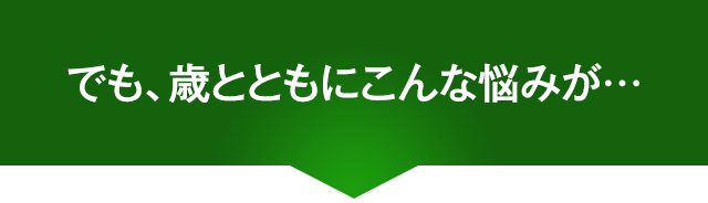 でも、歳とともにこんな悩みが…