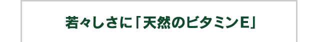 若々しさに「天然のビタミンE」