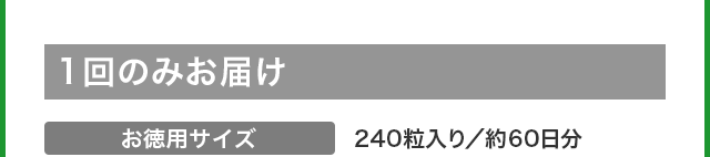 1回のみお届け お徳用サイズ 240粒入り／約60日分
