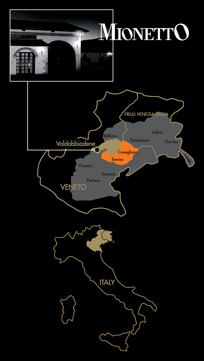 ワイナリーが所在する地域マップ（ヴァルドッビアーデネ）