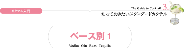 カクテル入門 3.知っておきたいスタンダードカクテル ベース別1