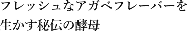 フレッシュなアガベフレーバーを生かす秘伝の酵母
